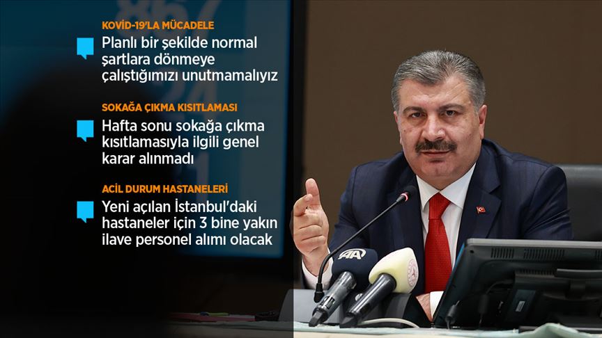 Sağlık Bakanı Koca: Kovid-19 tedavisi tamamlananların sayısı 130 bin 852 oldu