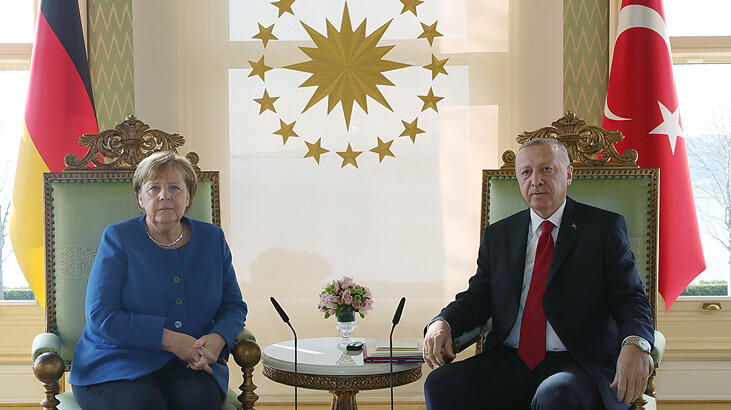 CUMHURBAŞKANI ERDOĞAN, MERKEL İLE GÖRÜŞTÜ
