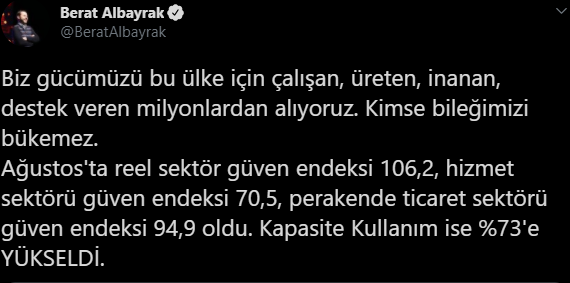 ALBAYRAK: BİZ GÜCÜMÜZÜ ÇALIŞAN VE ÜRETEN MİLYONLARDAN ALIYORUZ