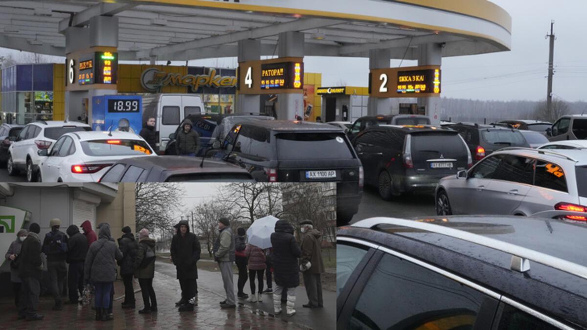 Ukrayna’daki benzinliklerde kilometrelerce kuyruk oluştu