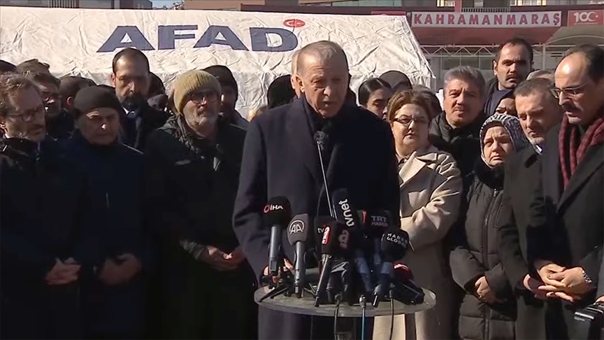 Erdoğan, Kahramanmaraş merkezli depremlerden etkilenen ailelere 10'ar bin lira destek verileceğini açıkladı