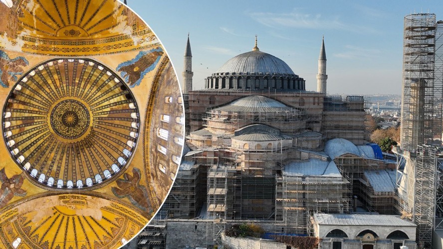 Ayasofya'nın ana kubbesinde tarihi restorasyon başlıyor