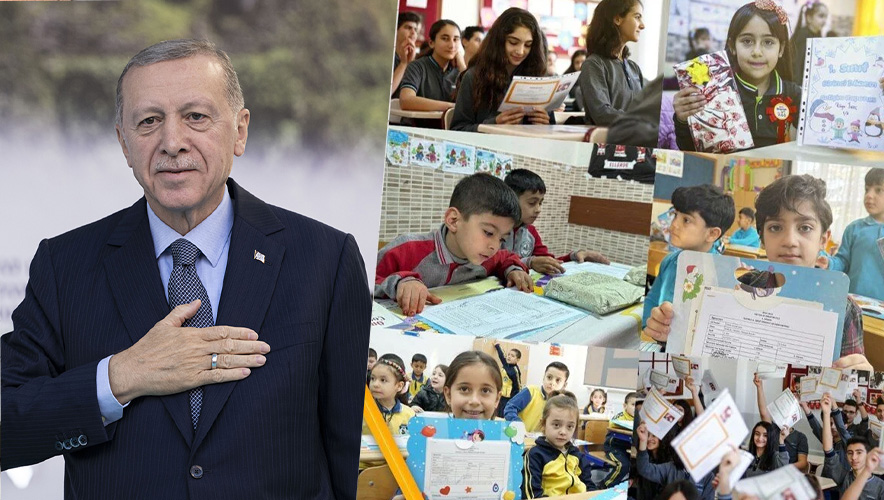 Okullarda karne coşkusu: Yaz tatili başladı... Erdoğan, karne alan öğrencilere mesaj
