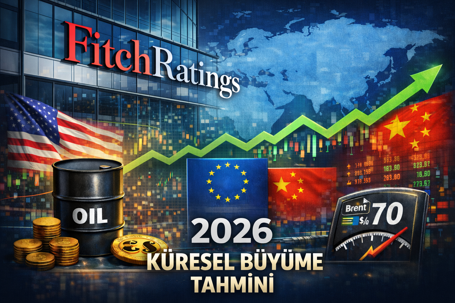 Fitch 2026 küresel büyüme tahminini yükseltti: ABD ve Avrupa için enflasyon uyarısı