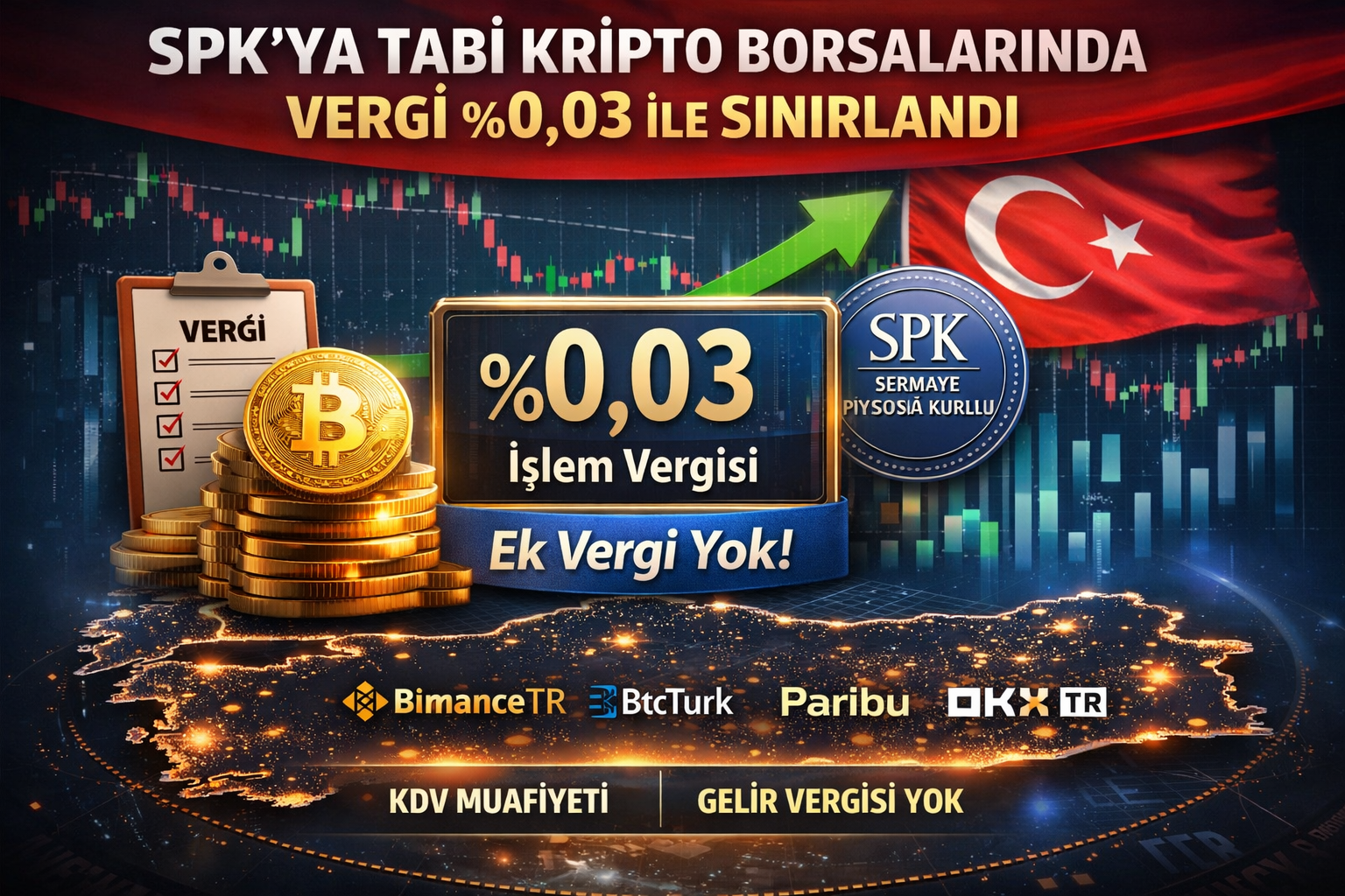Kriptoya vergi netleşti: SPK borsalarında oran %0,03 olacak
