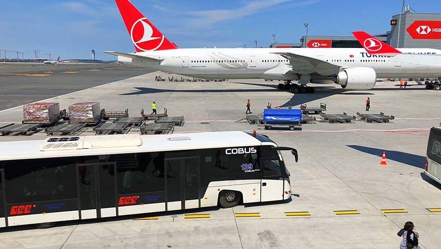 Türk Hava Yolları apron sahasında sürücüsüz otobüs kullandı