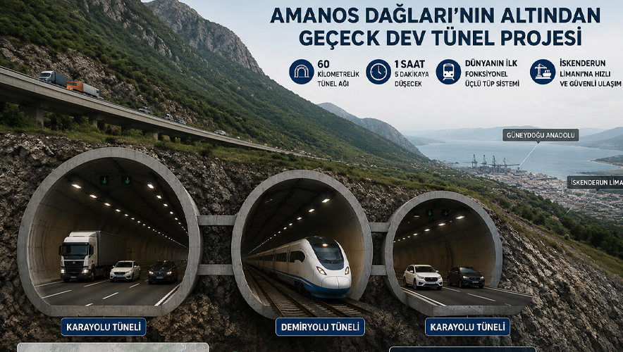 Bir saatlik yol 5 dakikaya düşecek: Amanos Dağları'nın altından geçecek tarihi proje