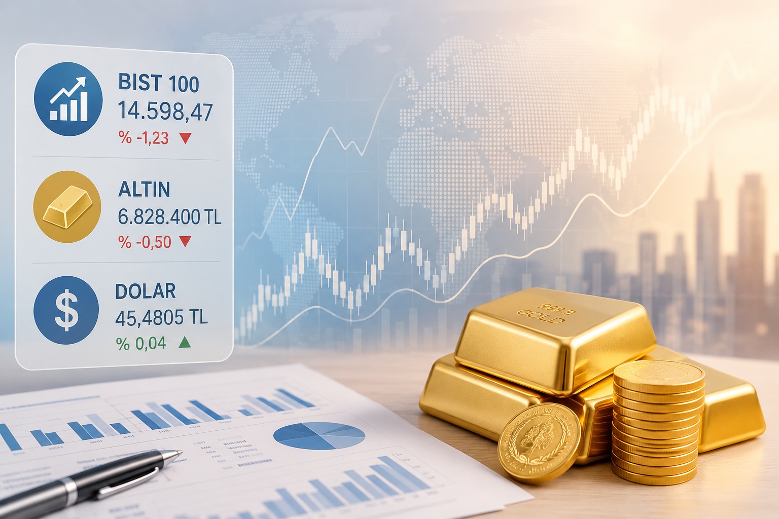 Piyasalarda gün sonu notları: Borsa düşerken altın da geri çekildi