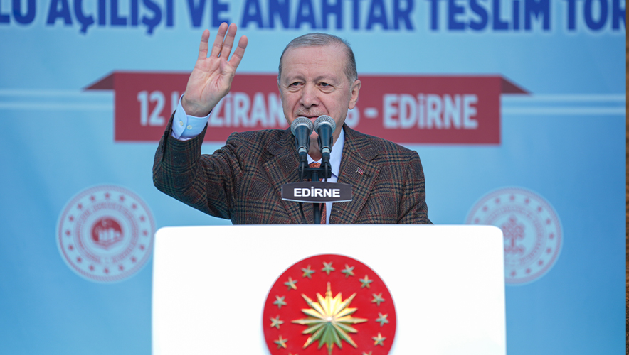 Erdoğan, Edirne'de 19,3 milyar liralık 65 projenin açılışını yaptı