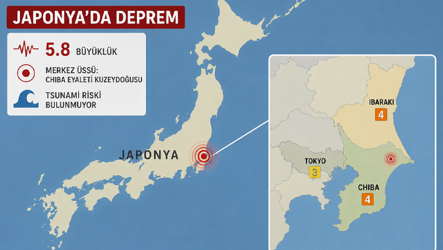 Japonya'da 5,8 büyüklüğünde deprem: Tokyo da sallandı