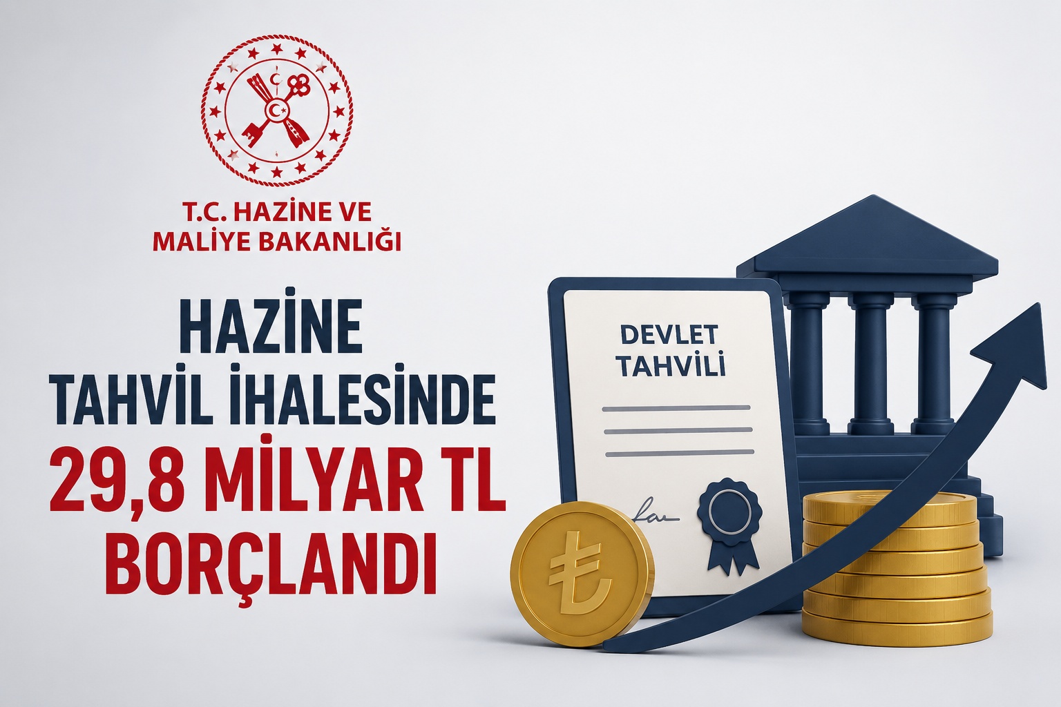 Hazine, tahvil ihalesiyle 29,8 milyar lira borçlandı